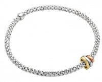 Fope - Prima, White Gold - Rose Gold - Yellow Gold Bracelet, Size L 744BL-W