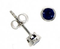 Guest and Philips - Sapphire Set, 9ct White Gold Stud Earrings