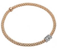 Fope - Prima, D 0.07ct Set, Rose Gold - 18ct Bracelet, Size M 746BBBRS-R