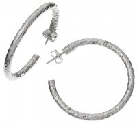 Giovanni Raspini - Rock Light, Sterling Silver - Hoop Earrings, Size M 10323