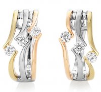 Guest and Philips - D 0.53ct Set, White Gold - Yellow Gold - Rose Gold 18ct Earrings Y4036