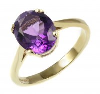 Guest and Philips - Amethyst Set, Yellow Gold - 9ct Ring, Size N 416-1