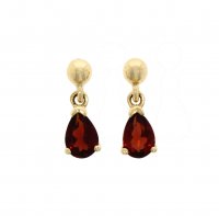 Guest and Philips - 9ct Yellow Gold and Garnet Set  Drop Earrings - 03-20-278