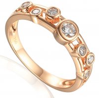 Guest and Philips - Dia 0.32 Gsi Set, Rose Gold - 18ct Ring 7 Stone Ring - V1394
