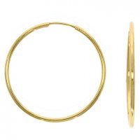Guest and Philips - Yellow Gold - 9ct Sleeper Hoop Earrings, Size 32mm 10-05-335