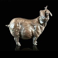 Richard Cooper - Cold Cast Bronze Patience Pig Ornament, Size 21.5cm