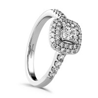 B and N - Diamond 0.77ct. Set, 18ct. White Gold Cluster Ring