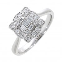 Guest and Philips - Diamond Set, White Gold - Cluster Ring F161