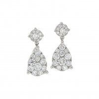 Guest and Philips - D 1.04ct Set, White Gold - 18ct Multi Stone Drop Earrings D733