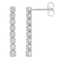 Guest and Philips - 9CT, Diamond 60pt H/I I1 Set, White Gold - Stud Drop Earrings 09EADI82138