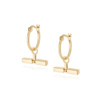 DAISY - Yellow Gold Plated T-BAR EARRINGS EB8010-GP