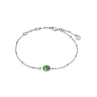 Daisy - Green Aventurine Healing Stone, Sterling Silver Bobble Bracelet HBR1001-SLV