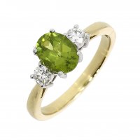 Guest and Philips - Peridot 1.31ct Diamond 0.29ct Set, Yellow Gold - 18ct Ring 58690PDG2