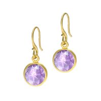 Dower and Hall - Amethyst Set, Yellow Gold Plated - - Earrings - JE22-V-AME