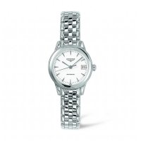 Longines - Flagship, Mother of Pearl, Diamonds Set, Stainless Steel - Automatic Watch - L42744876
