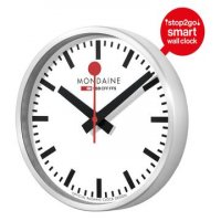 Mondaine - stop2go S, Stainless Steel - Smart Wall Clock, Size 250mm - MSM-25S10