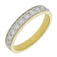 Guest and Philips - D 75pt 12st Set, Yellow Gold - White Gold - 9ct HET Ring, Size O 09RIDI67705