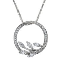Guest and Philips - Diamond 0.53ct Set, White Gold - 18ct  Circle Pendant H1422