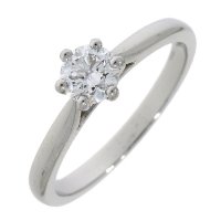 Guest and Philips - Diamond 0.50ct E Si1 Set, Platinum - Solitaire Ring 18055H1