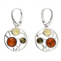 Guest and Philips - Amber Set, Sterling Silver - Cognac Bead Drop Stud H4125-B