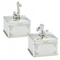 Gecko - Giraffe and Zebra, Silver Plated Tooth and Curl Pot Y423