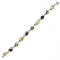 Guest and Philips - Amber Set, Sterling Silver - Mixed Looped Oval Bracelet R9670-M