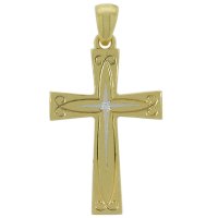 Guest and Philips - D 0.5pt Set, Yellow Gold - White Gold - 9ct Flat Cross, Size 25x14mm 09CRDI82561