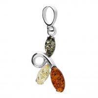 Guest and Philips - Trio Swirl, Amber Set, Sterling Silver - Pendant H5903-S