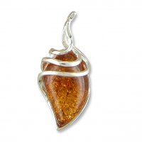 Guest and Philips - Swirls, Amber Set, Sterling Silver - Pendant R6521-B