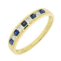 Guest and Philips - 0.10pts DIAMOND, Sapphire Set, Yellow Gold - RING 09RIDG85554