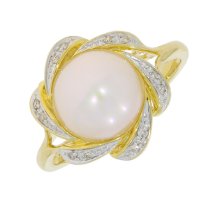 Guest and Philips - Diamond Set, Yellow Gold - White Gold - 9ct FWCP 5pt 12st Swirl Ring , Size N 09RIDG87417