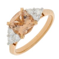Guest and Philips - D 50pt 6st Morg Cush 8mm Set, Rose Gold - White Gold - 18ct Ring 18RIDG86979
