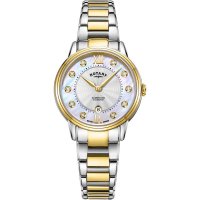 Rotary - Dress, Diamond Set, Stainless Steel - Yellow Gold Plated - D x 10 Quartz Watch, Size 27mm LB05426-07-D