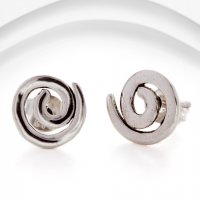 Banyan - Silver Spiral Stud Earrings