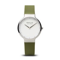 Bering - Max Rene, Ladies Stainless Steel and Silicone Green Interchangeable Strap Watch - 15531-800