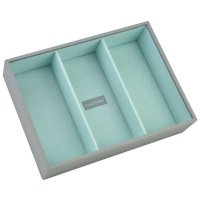 Stackers - Dove Grey Classic, Mint Lined, Deep 3 Section Stacker Jewellery Box