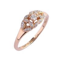 18ct. Rose Gold and Diamond, Cluster Ring.