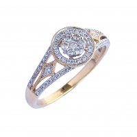18ct. Yellow Gold and Diamond, Cluster Ring.