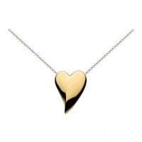 Kit Heath - Lust, Sterling Silver and 18ct. Yellow Gold Plate Heart Necklace, Size 18"