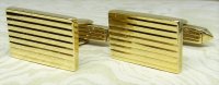 Antique Guest and Philips - Yellow Gold Rectangular fluted Cufflinks - KG1