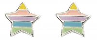Gecko - Multi Star, Sterling Silver Stud Earrings A2056