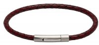 Unique - Leather - Stainless Steel - Bracelet, Size 21cm - B444ARE-21CM