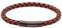 Unique - Leather - Stainless Steel - Matte Clasp Bracelet, Size 21cm B450LC-21CM