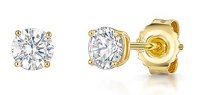 Jools - Cubic Zirconia Set, Yellow Gold Plated - Size 3mm HBE3RD-YG