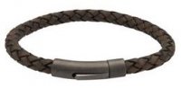 Unique - Leather - Stainless Steel - Bracelet, Size 21cm