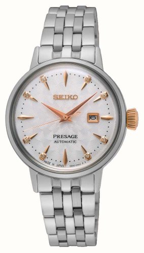 Seiko - Presage, Dx8 Set, Stainless Steel - Rose Gold Plated - Cocktail Time Clover Club Diamond Twist, Size 30.28mm SRE009J1