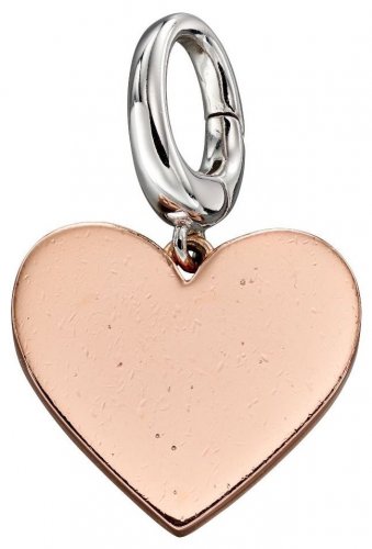 Gecko - Sterling Silver Rose Gold Plated Heart Pendant Y2642