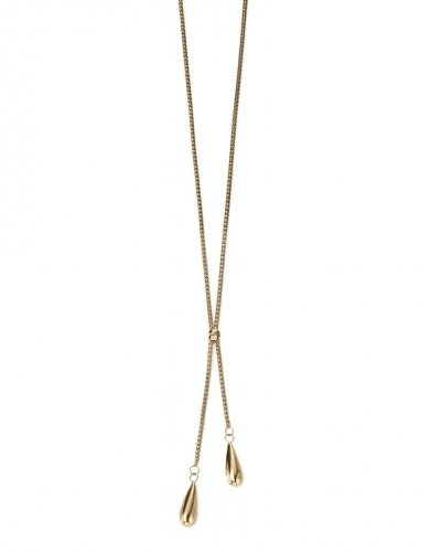 Gecko - Elements, 9ct Yellow Gold Double Teardrop Necklace, Size 20