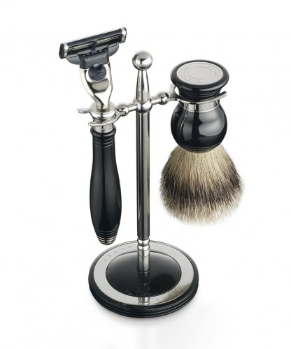 Dalvey - Classic Black Shaving Set and Stand