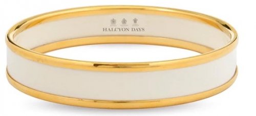 Halcyon Days - Yellow Gold Plated - Enamel - Medium Bangle, Size 1cm PBPLA0410GM